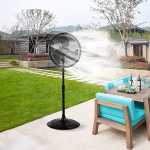 20 Inch Misting Fan 2100 CFM Outdoor Oscillating Cooling Pedestal Fan-Black