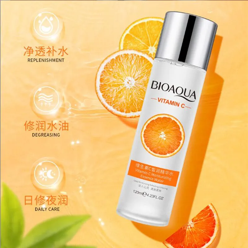 BIOAQUA Vitamin C Facial Toner Long Lasting Shrink Pores Nourishes The Skin Smooth And Tender Moisturizing Brightening Care Softening Water 12OML BQY79836