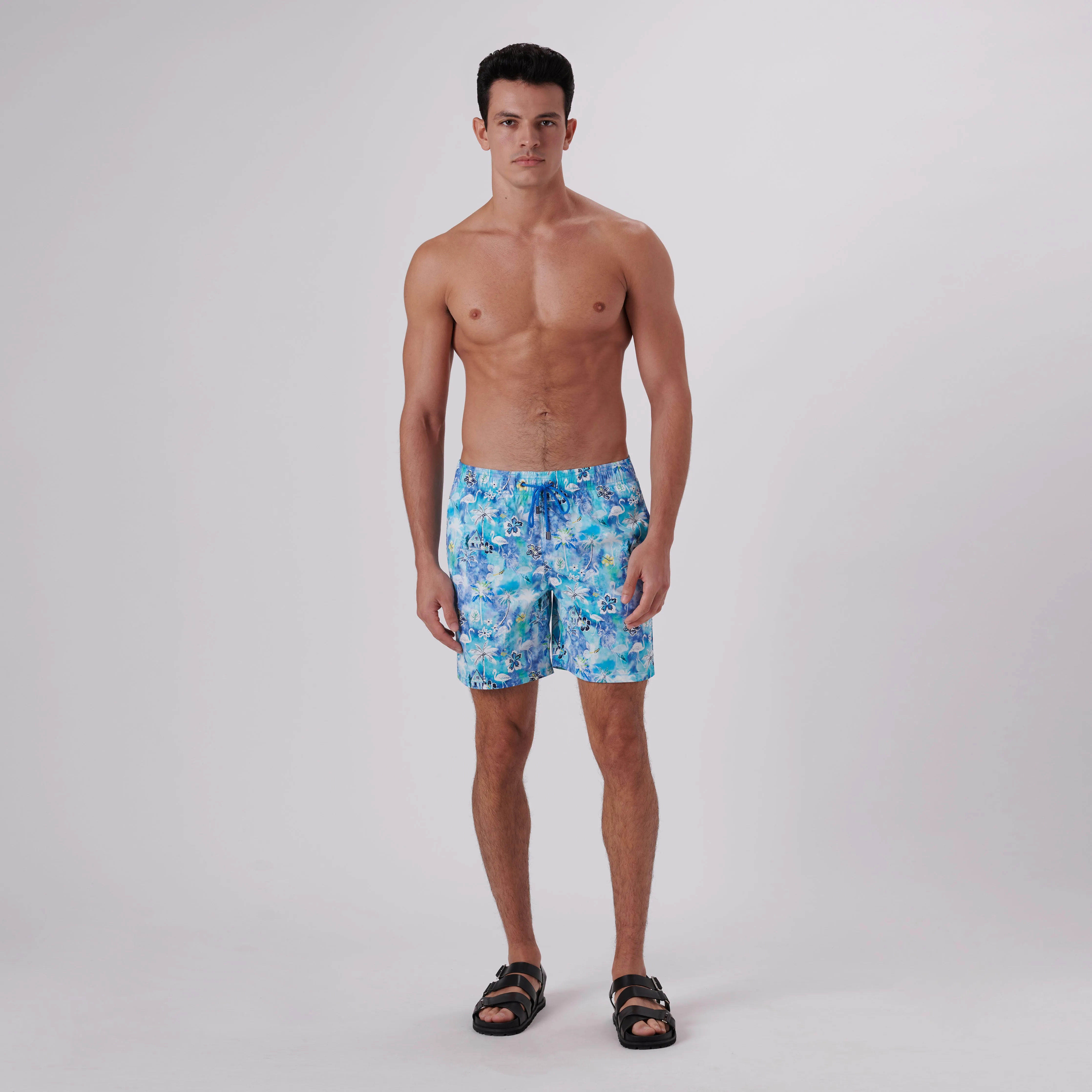 Cosmo Flamingo Floral Swim Trunks