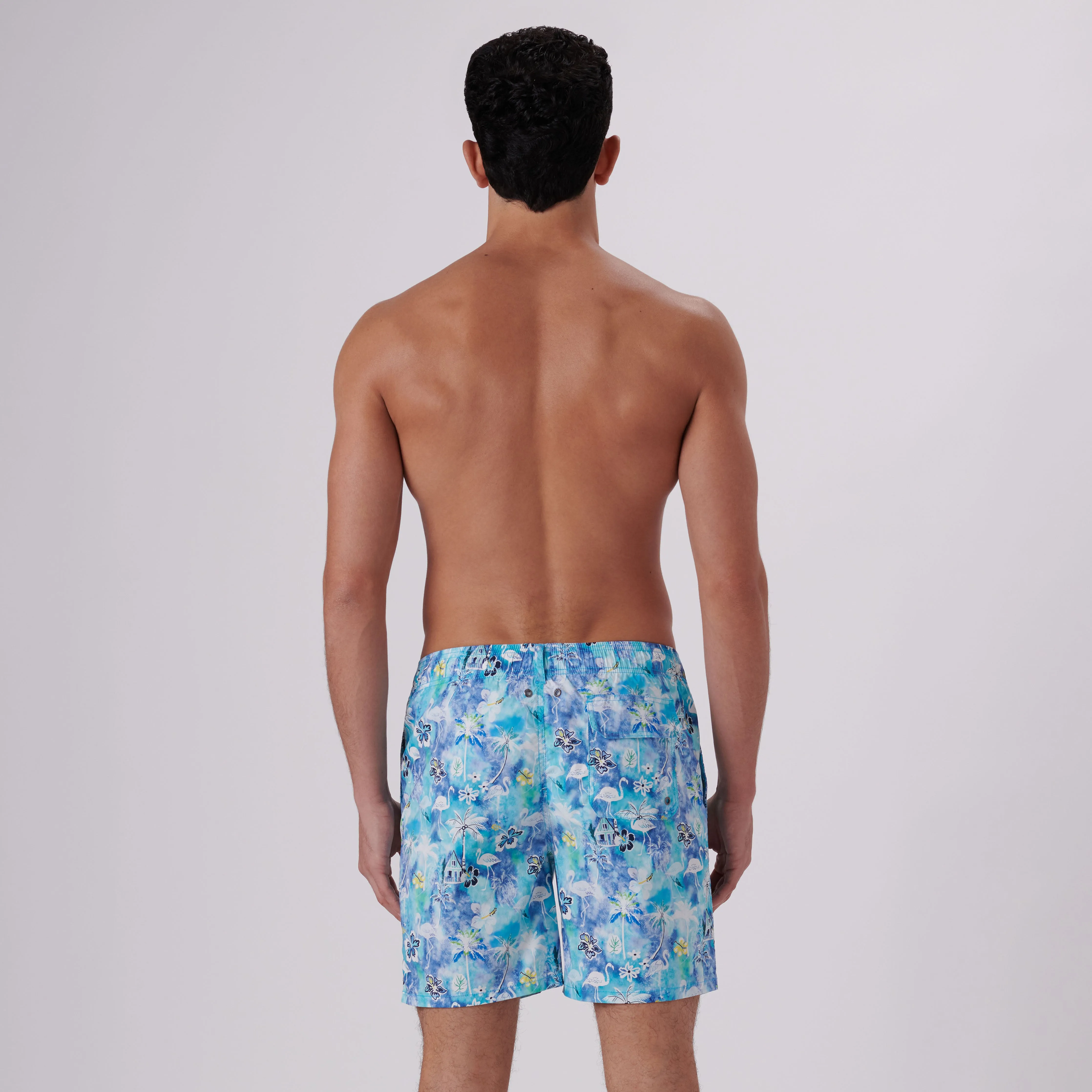 Cosmo Flamingo Floral Swim Trunks