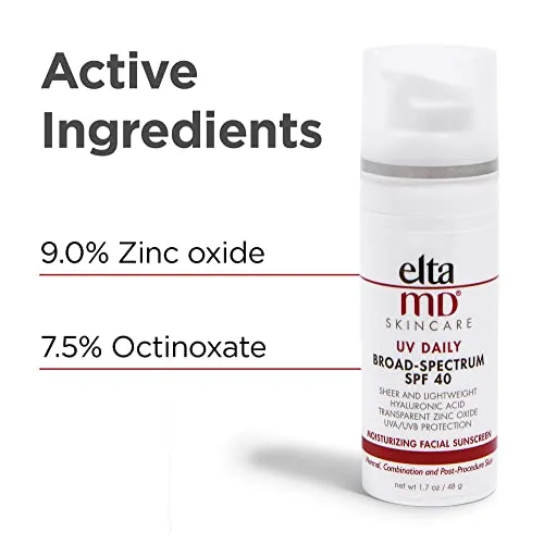 EltaMD UV Daily Face Sunscreen Zinc Oxide SPF 40 1.7 Oz Pump