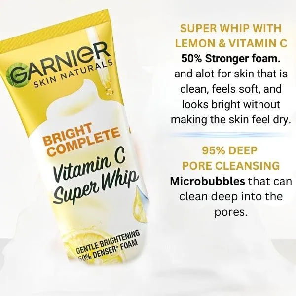 Garnier Bright Complete Vitamin C Whip Foam 100ml