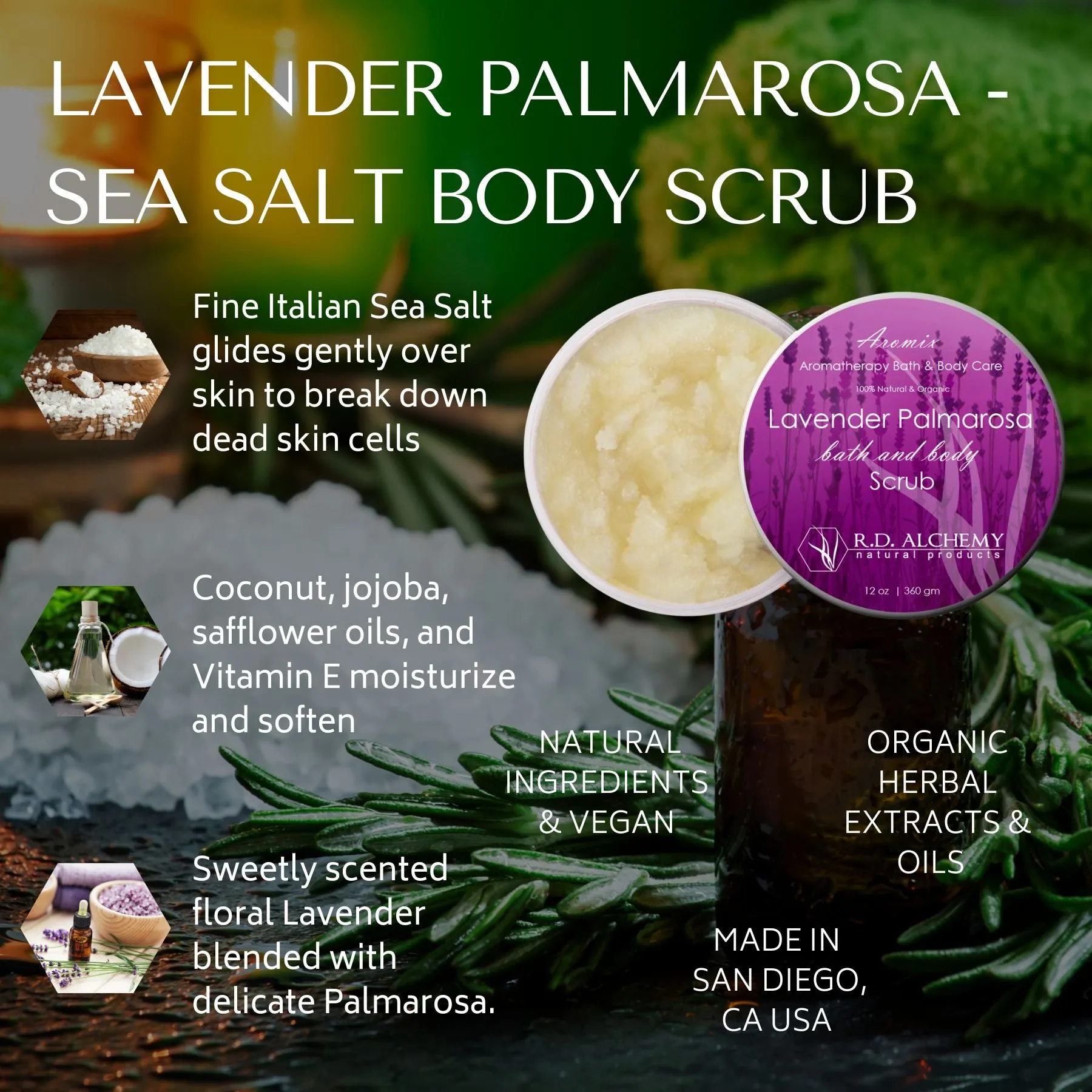 Lavender Palmarosa - Sea Salt Body Scrub