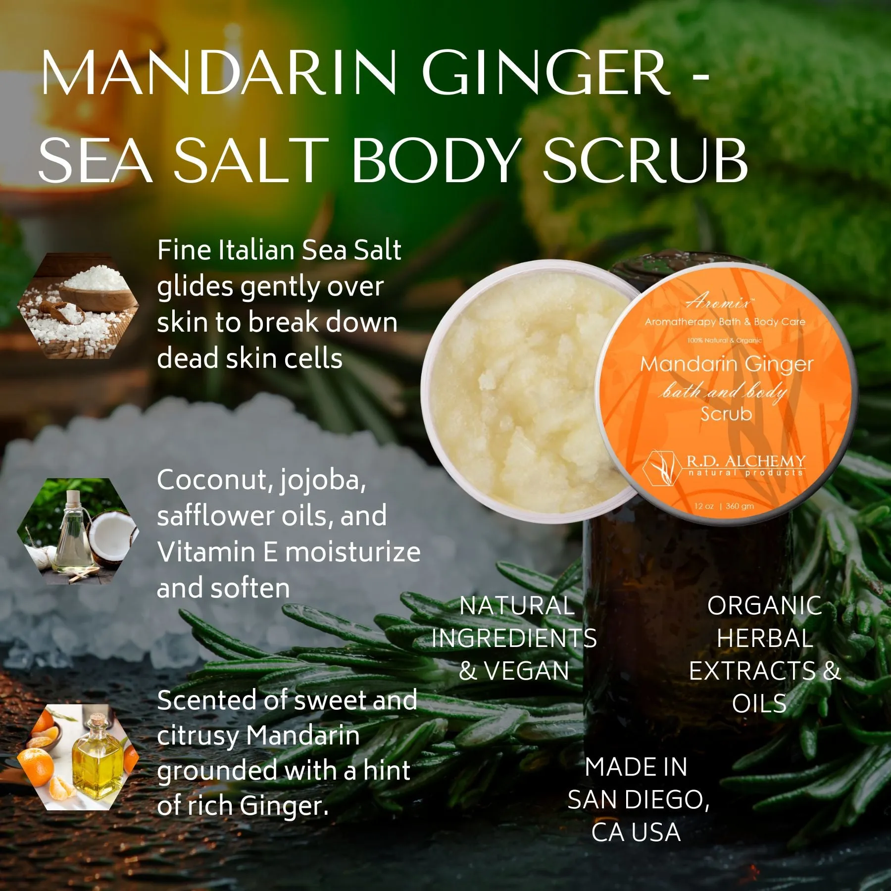 Mandarin Ginger - Sea Salt Body Scrub