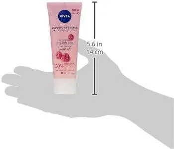 NIVEA Face Rice Scrub Glowing, Organic Rice & Bio Raspberry, Dry & Sensitive Skin, 75ml