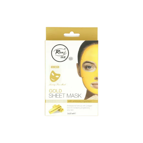 RIVAJ GOLD FACIAL SHEET MASK 3PCS