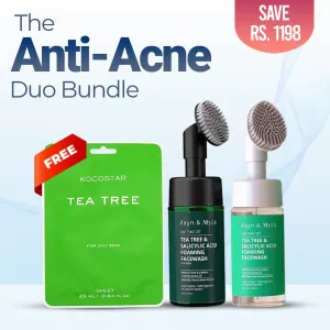 The Couple's Bundle - Tea Tree & Salicylic Acid Foaming With Built-In Deep Cleansing Brush (For Men) - Tea Tree & Salicylic Acid Foaming With Built-In Deep Cleansing Brush (For Women) - Kocostar Tea Tree Mask (Free)